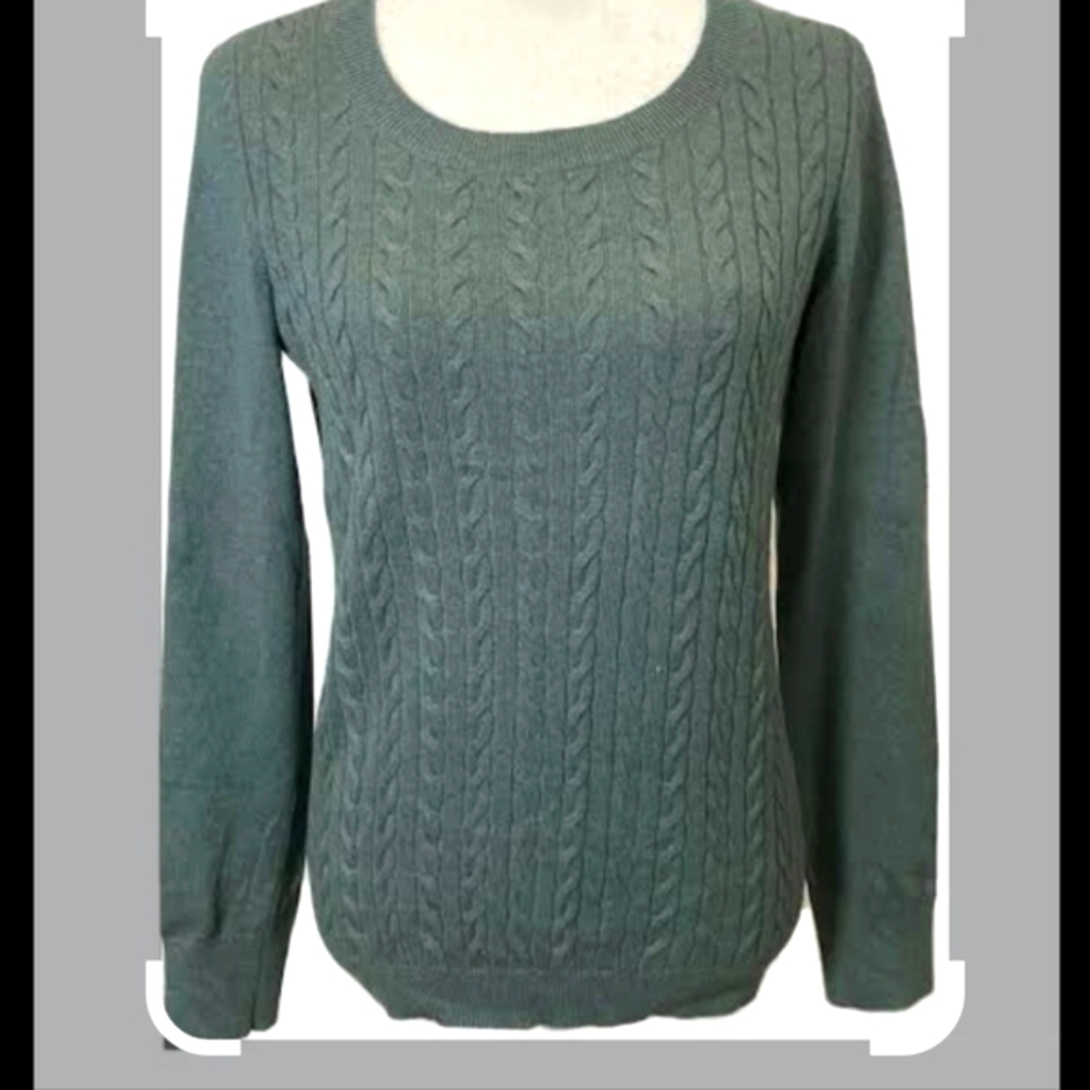 Talbots cable crewneck sweater